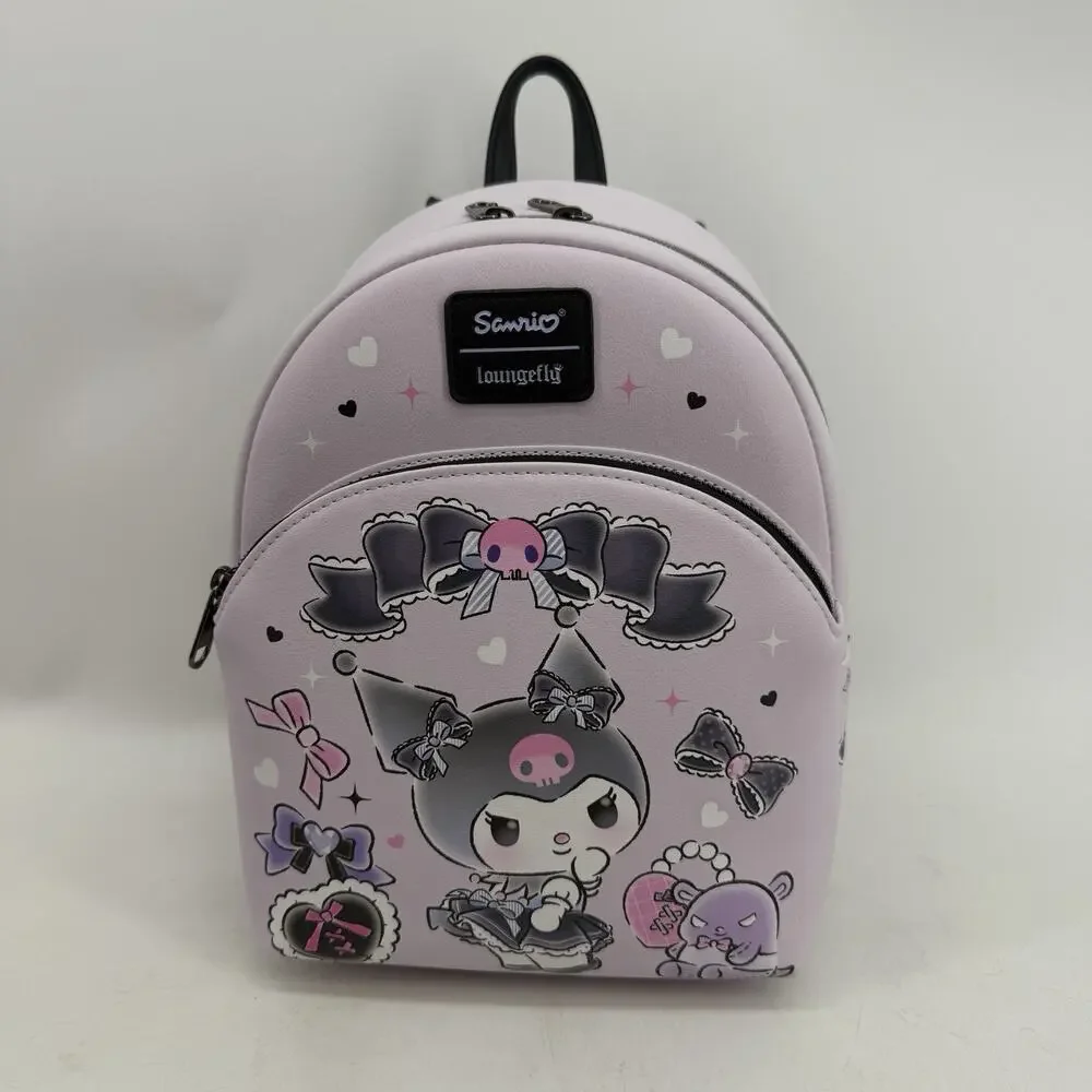 Loungefly Kuromi Baku Sass Pose Mini Backpack Hello Kitty Gothic Lolita Kawaii